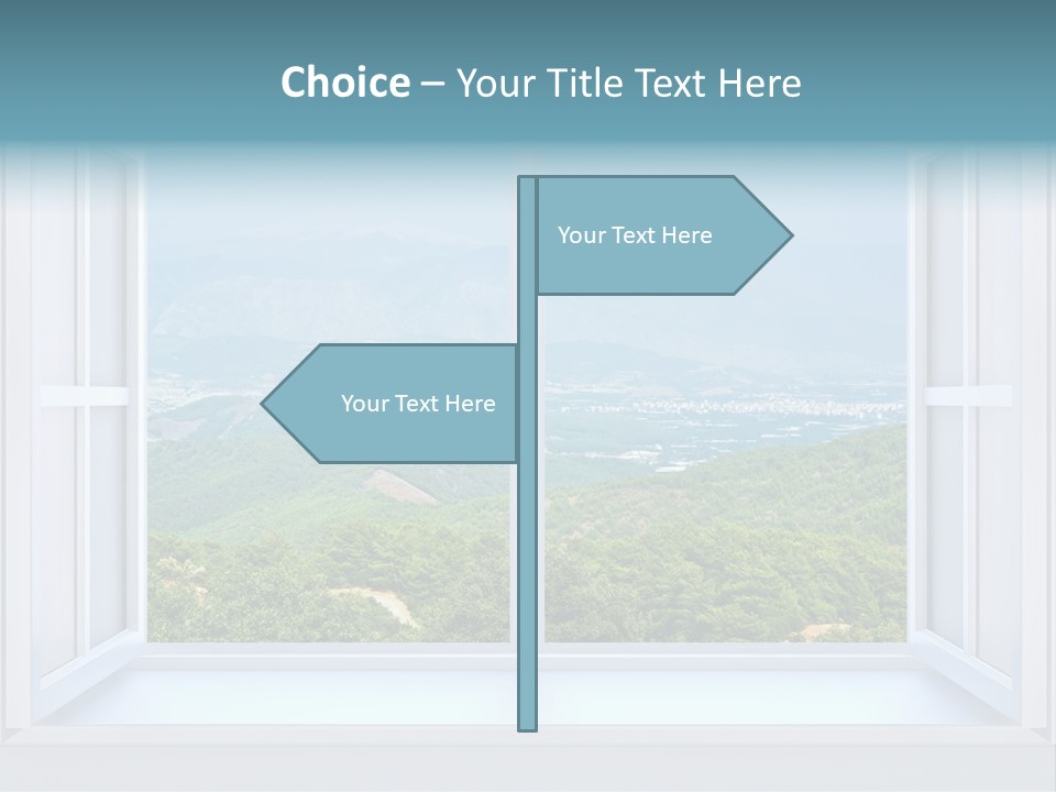 The Nature Behind A Window 3D Render With Inserted Photo PowerPoint Template
