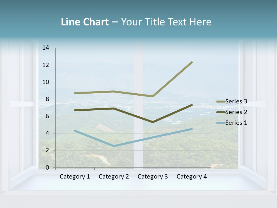 The Nature Behind A Window 3D Render With Inserted Photo PowerPoint Template