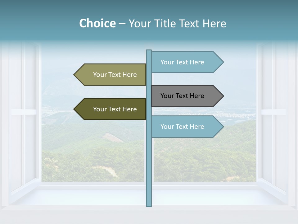 The Nature Behind A Window 3D Render With Inserted Photo PowerPoint Template