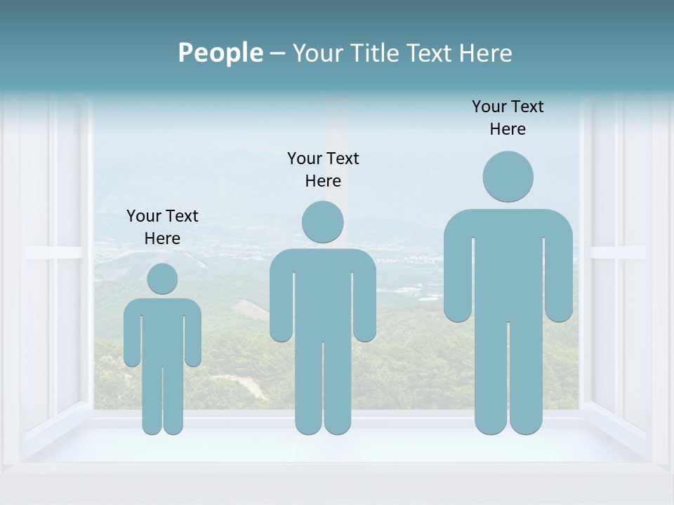 The Nature Behind A Window 3D Render With Inserted Photo PowerPoint Template