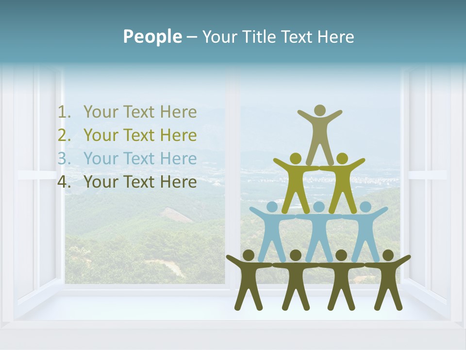 The Nature Behind A Window 3D Render With Inserted Photo PowerPoint Template