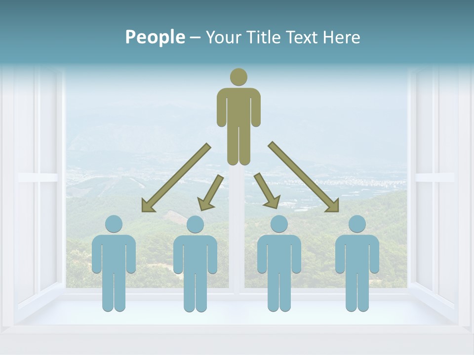 The Nature Behind A Window 3D Render With Inserted Photo PowerPoint Template