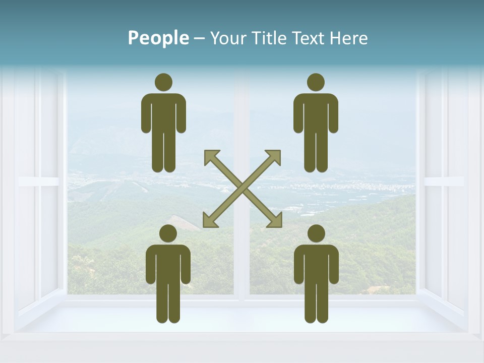 The Nature Behind A Window 3D Render With Inserted Photo PowerPoint Template