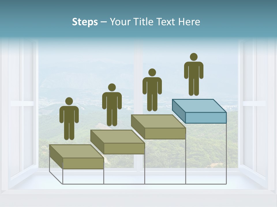 The Nature Behind A Window 3D Render With Inserted Photo PowerPoint Template