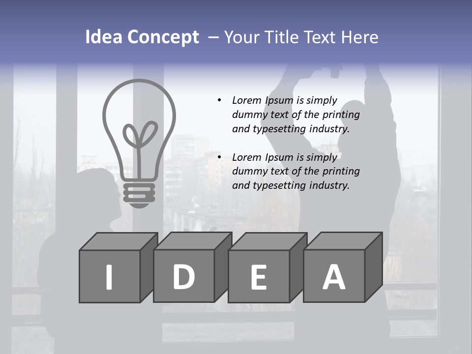 Installation Of A Window On A Background Of The House PowerPoint Template