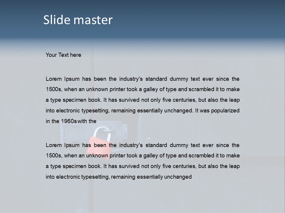 Red Lock On Black Wood Wall PowerPoint Template