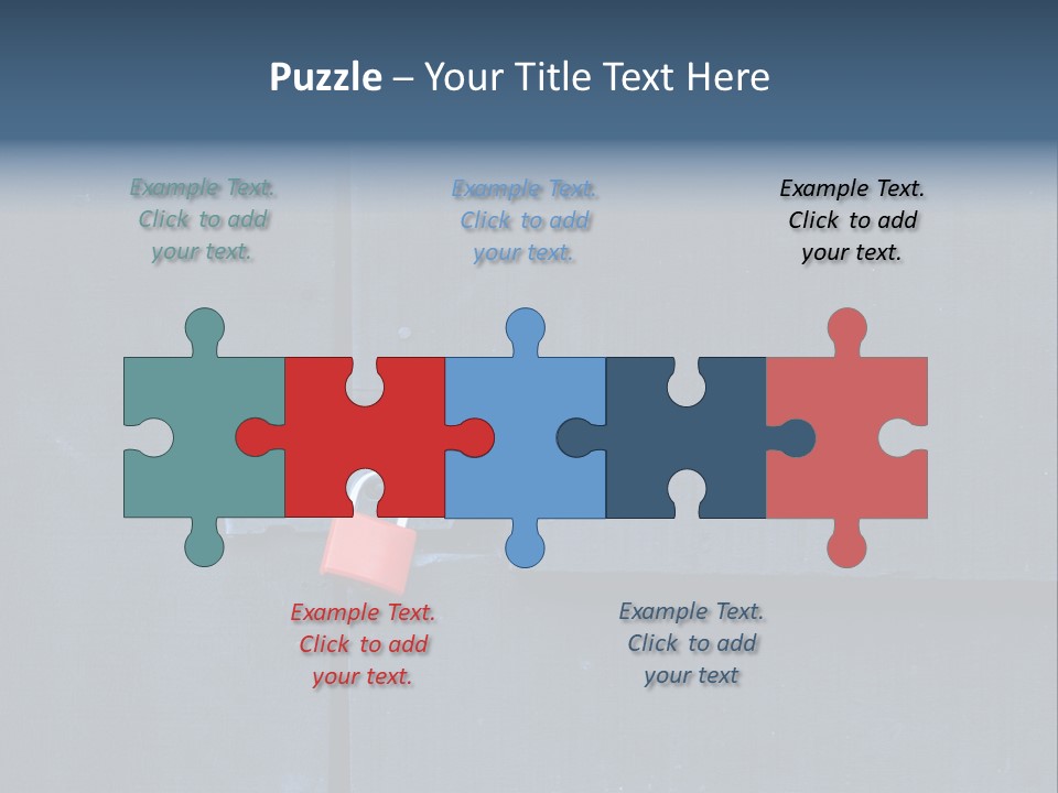 Red Lock On Black Wood Wall PowerPoint Template