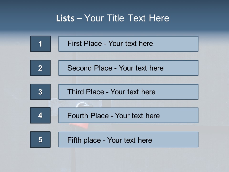 Red Lock On Black Wood Wall PowerPoint Template