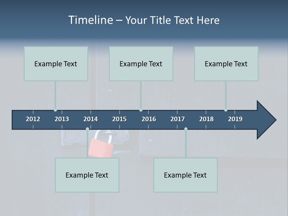 Red Lock On Black Wood Wall PowerPoint Template