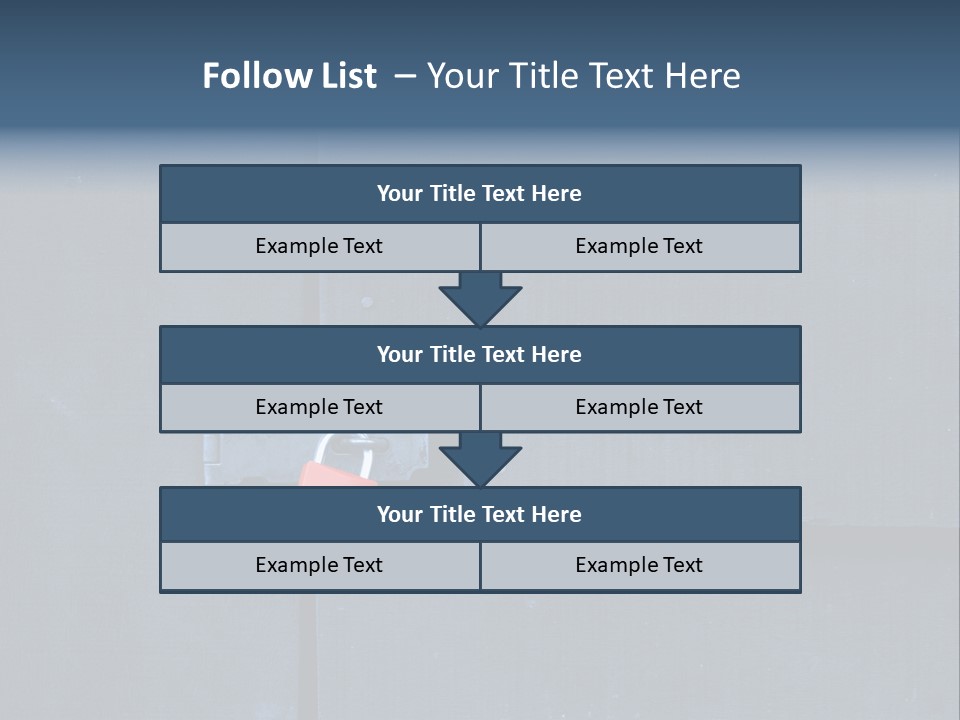 Red Lock On Black Wood Wall PowerPoint Template