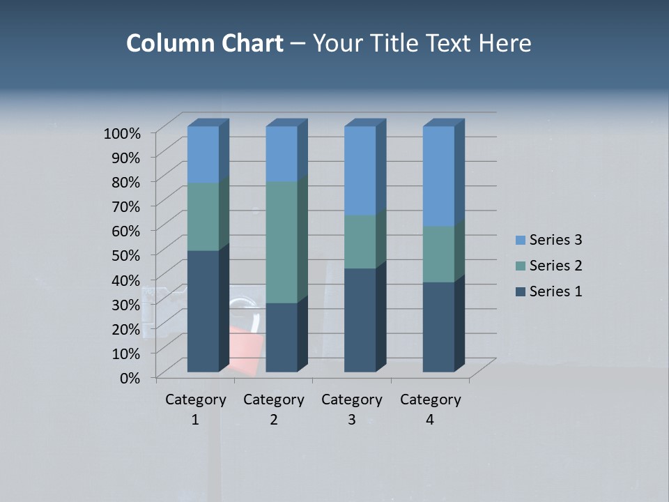 Red Lock On Black Wood Wall PowerPoint Template