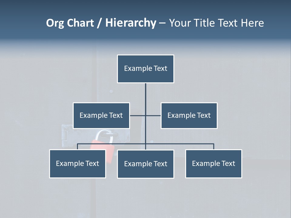 Red Lock On Black Wood Wall PowerPoint Template