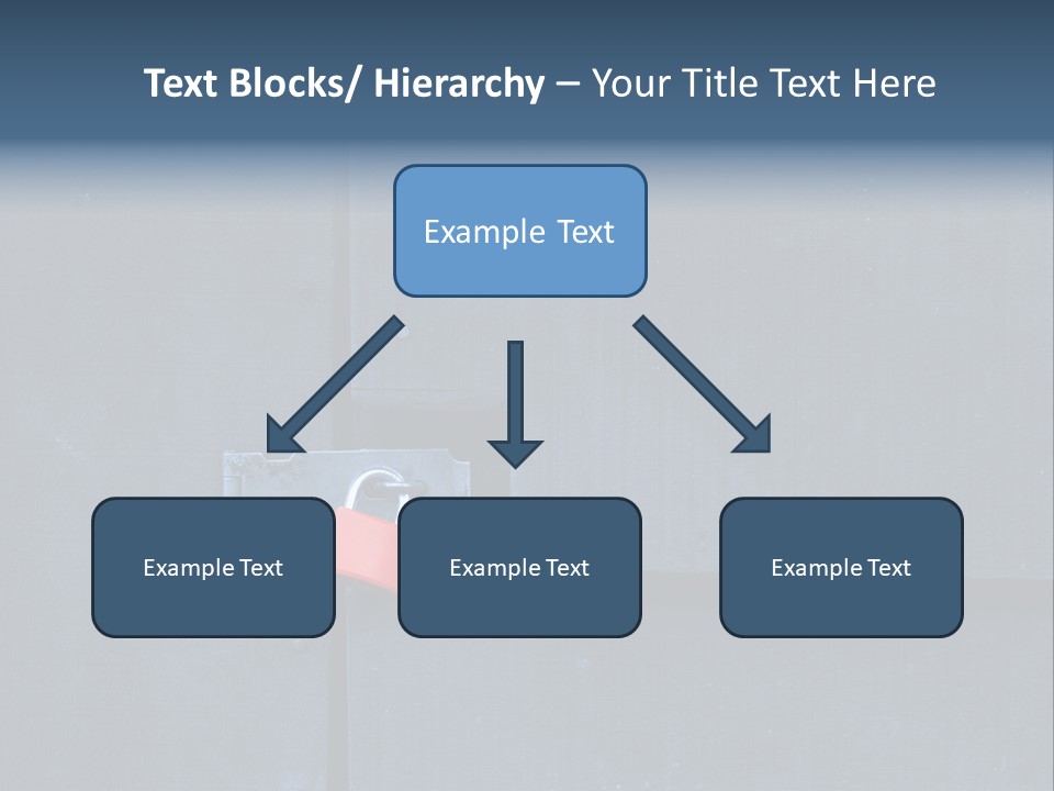 Red Lock On Black Wood Wall PowerPoint Template
