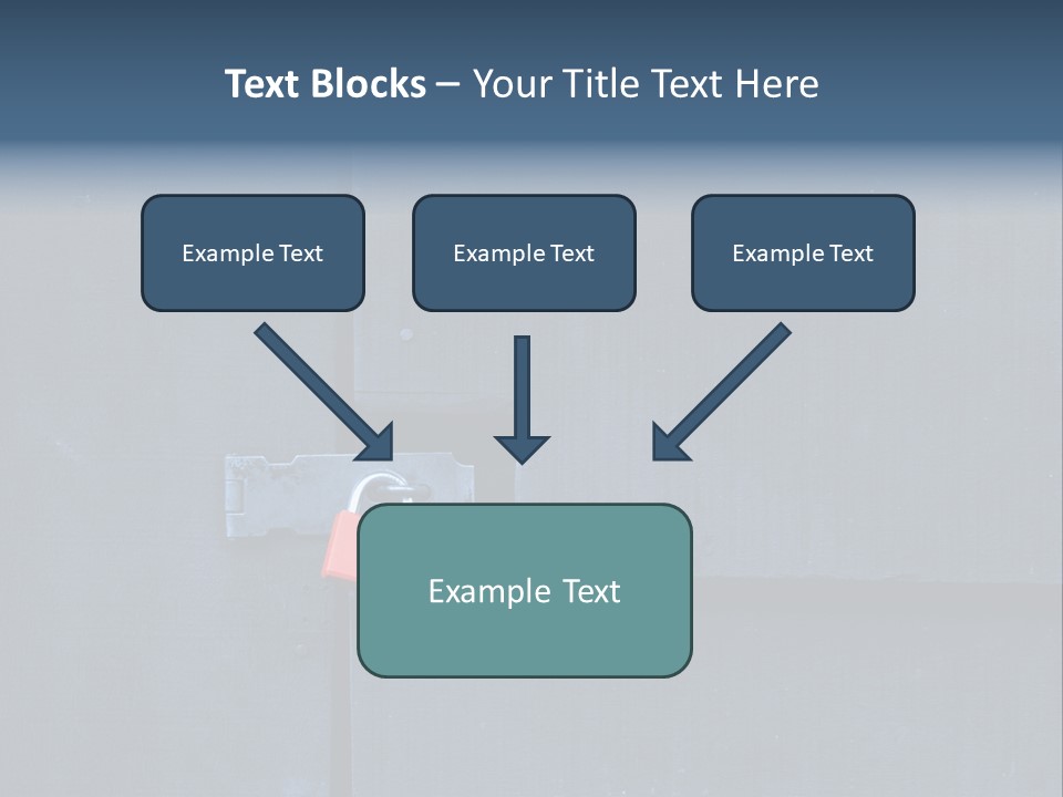 Red Lock On Black Wood Wall PowerPoint Template