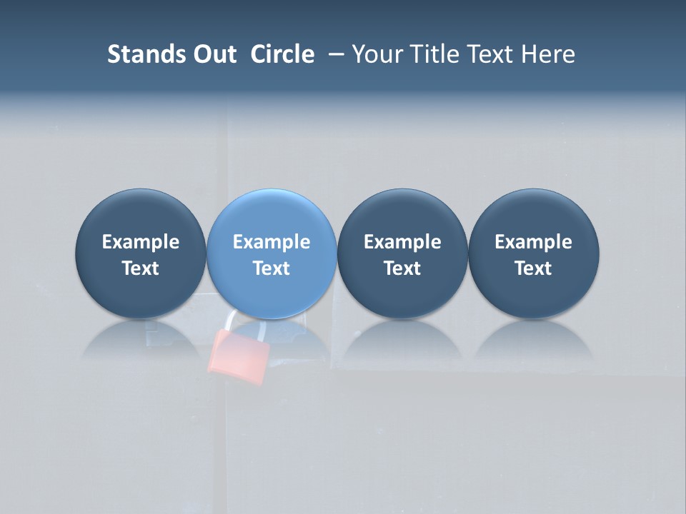 Red Lock On Black Wood Wall PowerPoint Template