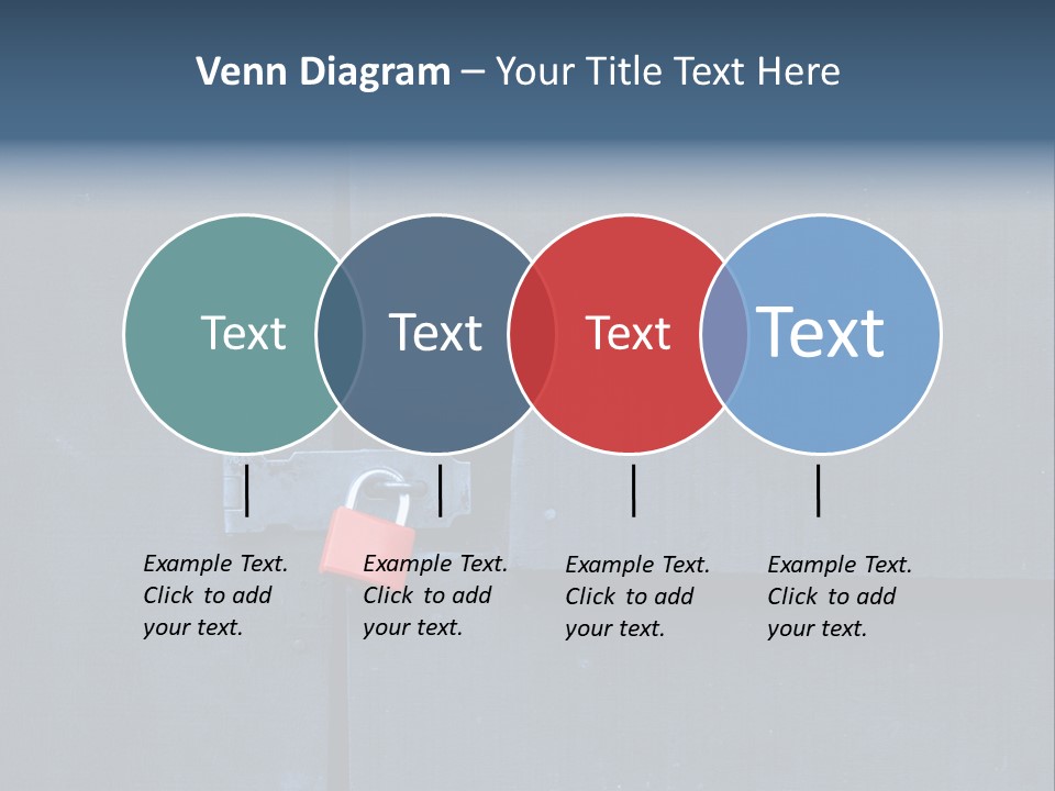 Red Lock On Black Wood Wall PowerPoint Template