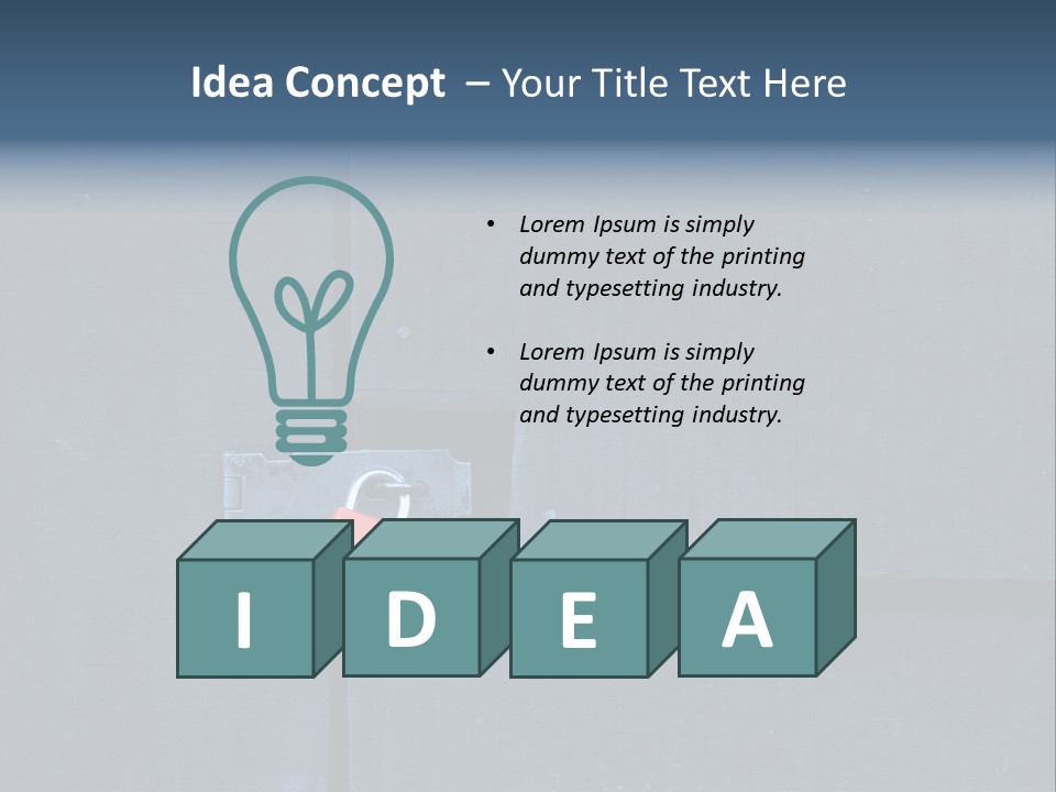 Red Lock On Black Wood Wall PowerPoint Template