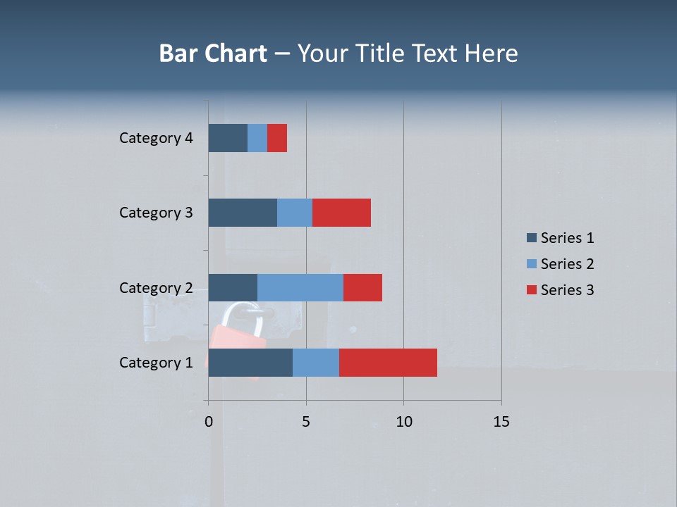 Red Lock On Black Wood Wall PowerPoint Template