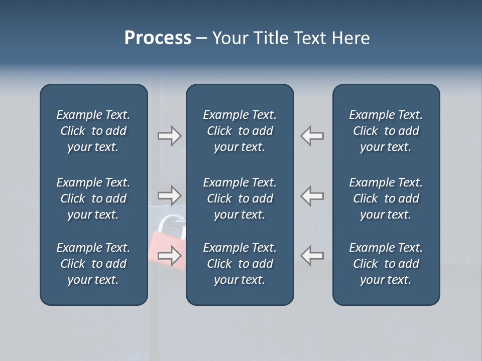 Red Lock On Black Wood Wall PowerPoint Template