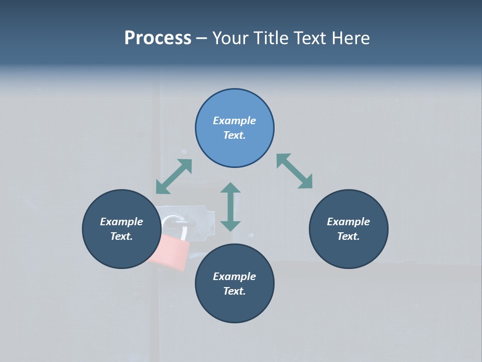 Red Lock On Black Wood Wall PowerPoint Template