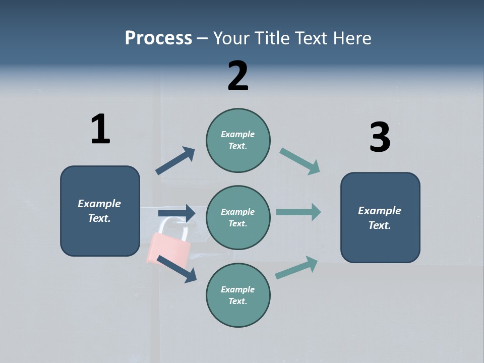 Red Lock On Black Wood Wall PowerPoint Template