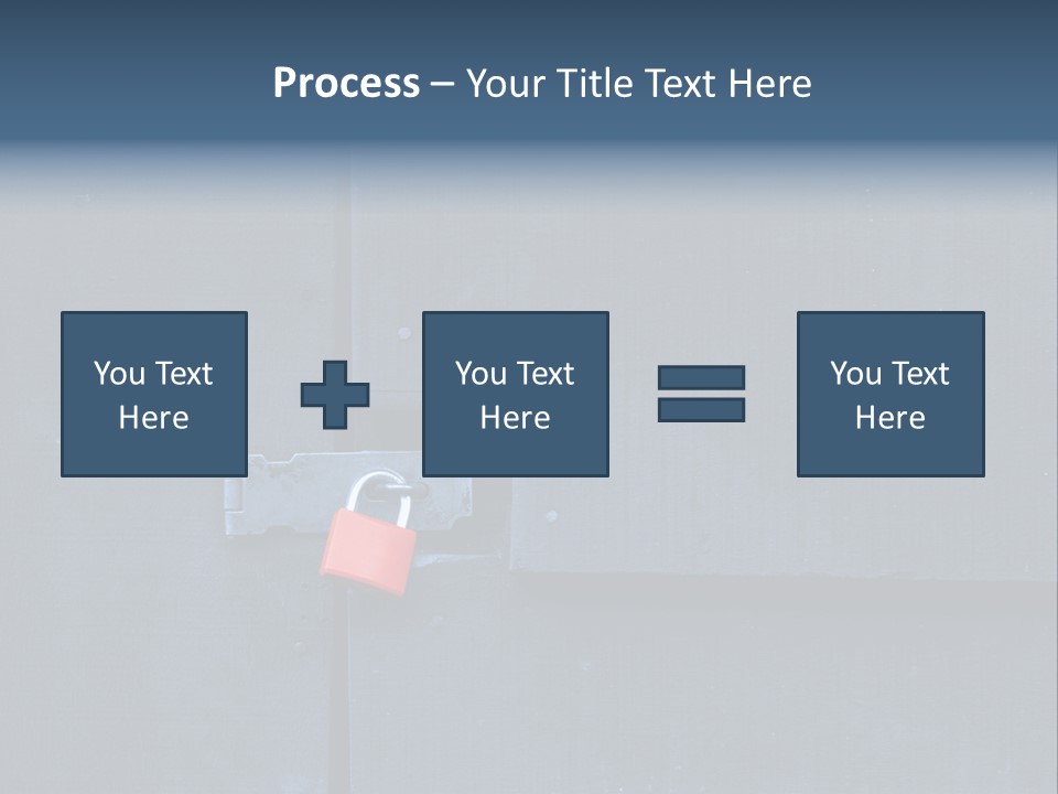 Red Lock On Black Wood Wall PowerPoint Template