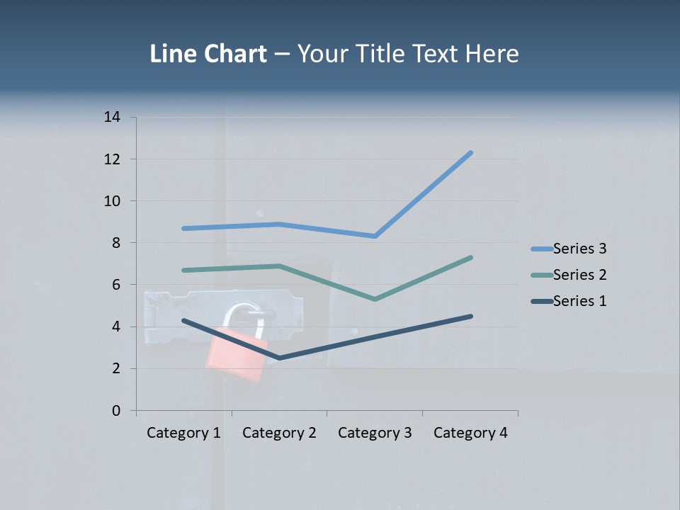 Red Lock On Black Wood Wall PowerPoint Template