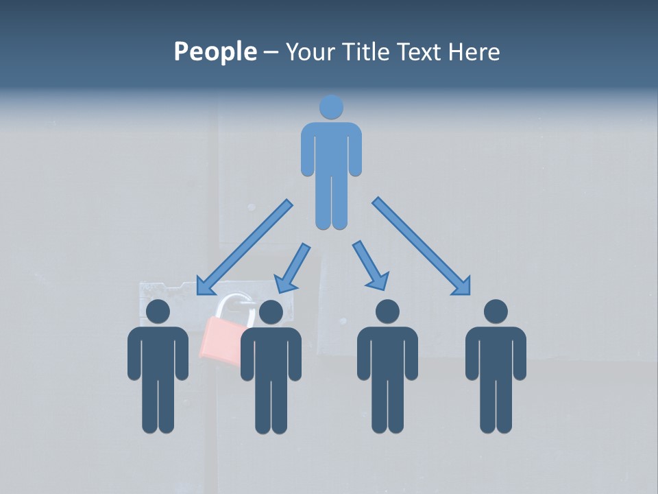 Red Lock On Black Wood Wall PowerPoint Template