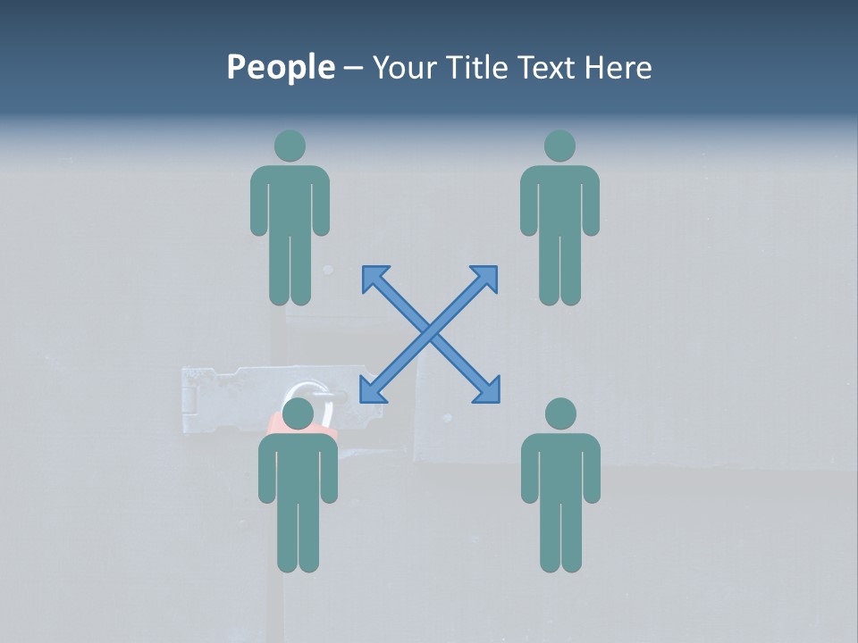 Red Lock On Black Wood Wall PowerPoint Template