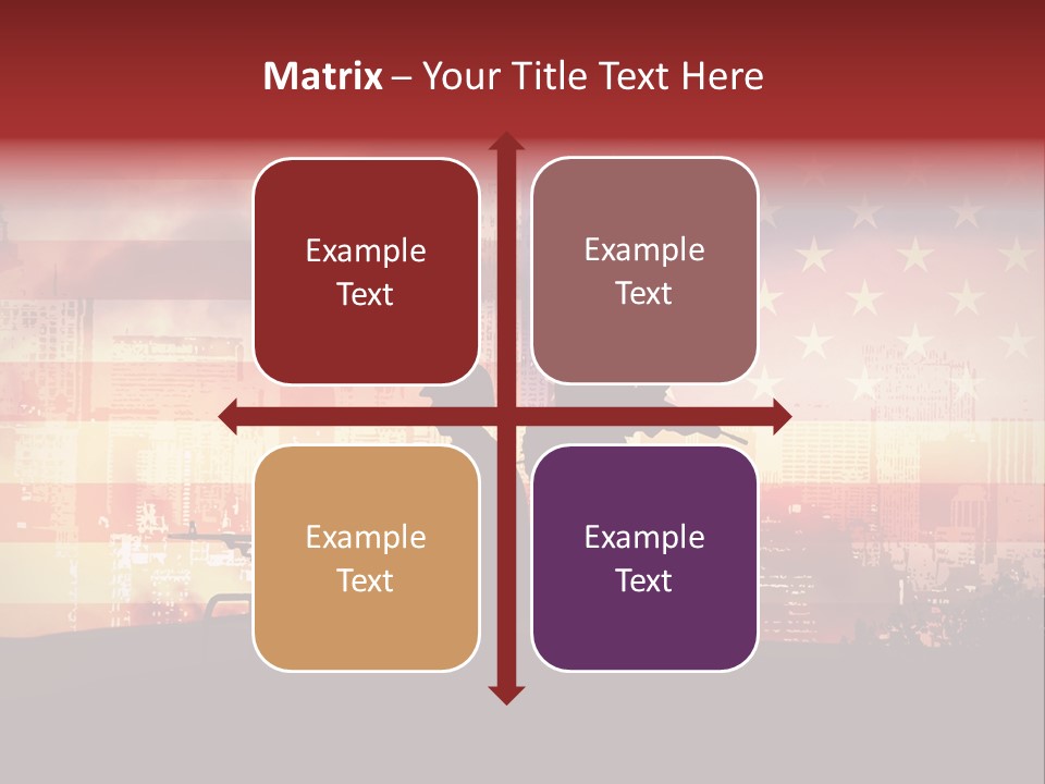 Two Soldiers With Guns In Front Of An American Flag PowerPoint Template