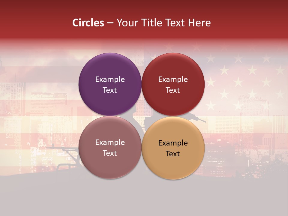 Two Soldiers With Guns In Front Of An American Flag PowerPoint Template