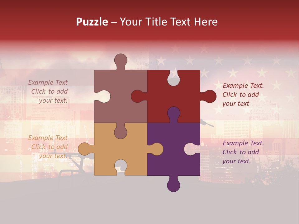 Two Soldiers With Guns In Front Of An American Flag PowerPoint Template