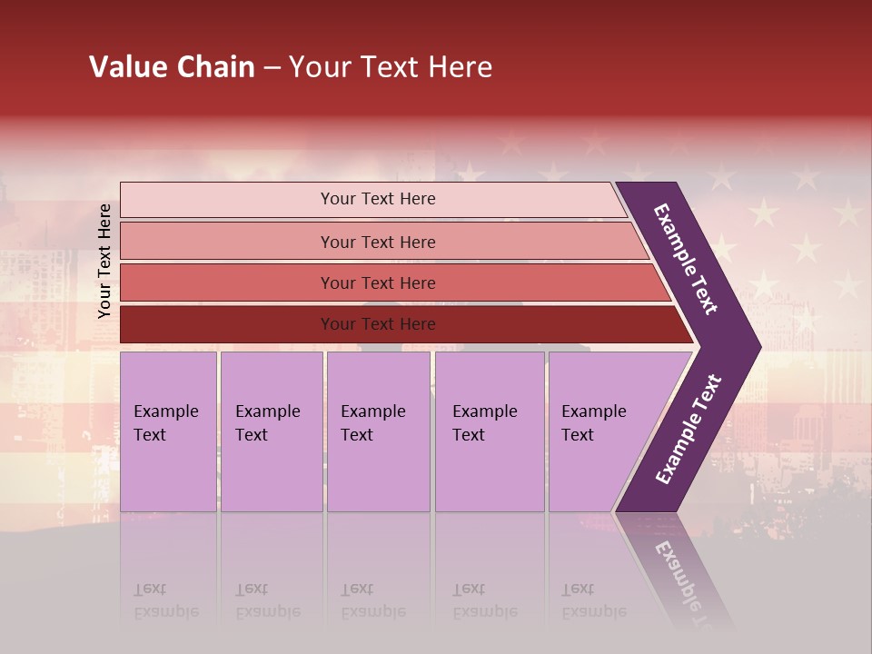 Two Soldiers With Guns In Front Of An American Flag PowerPoint Template