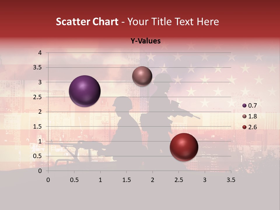 Two Soldiers With Guns In Front Of An American Flag PowerPoint Template