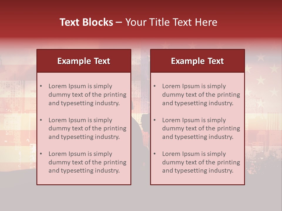 Two Soldiers With Guns In Front Of An American Flag PowerPoint Template