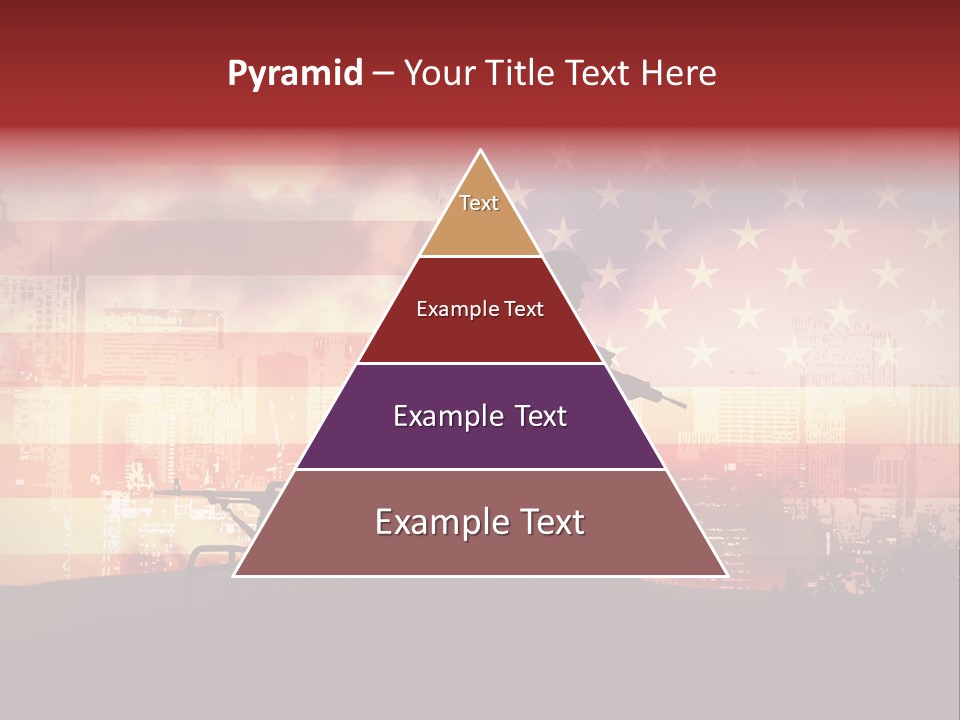 Two Soldiers With Guns In Front Of An American Flag PowerPoint Template