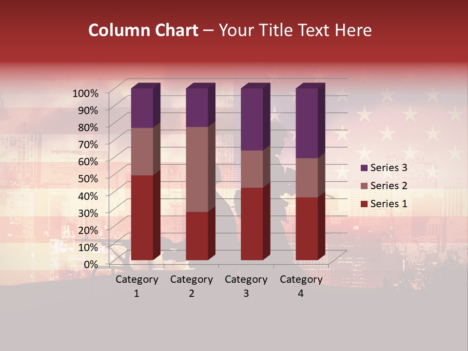 Two Soldiers With Guns In Front Of An American Flag PowerPoint Template
