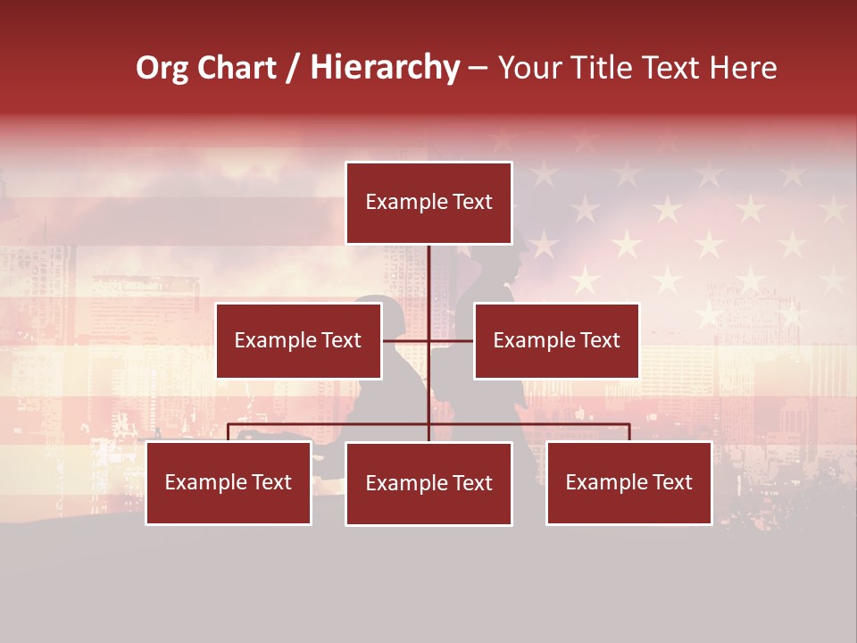 Two Soldiers With Guns In Front Of An American Flag PowerPoint Template