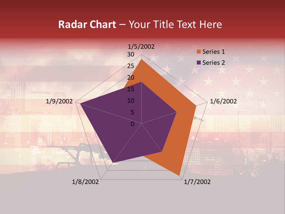 Two Soldiers With Guns In Front Of An American Flag PowerPoint Template