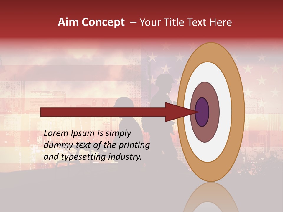 Two Soldiers With Guns In Front Of An American Flag PowerPoint Template