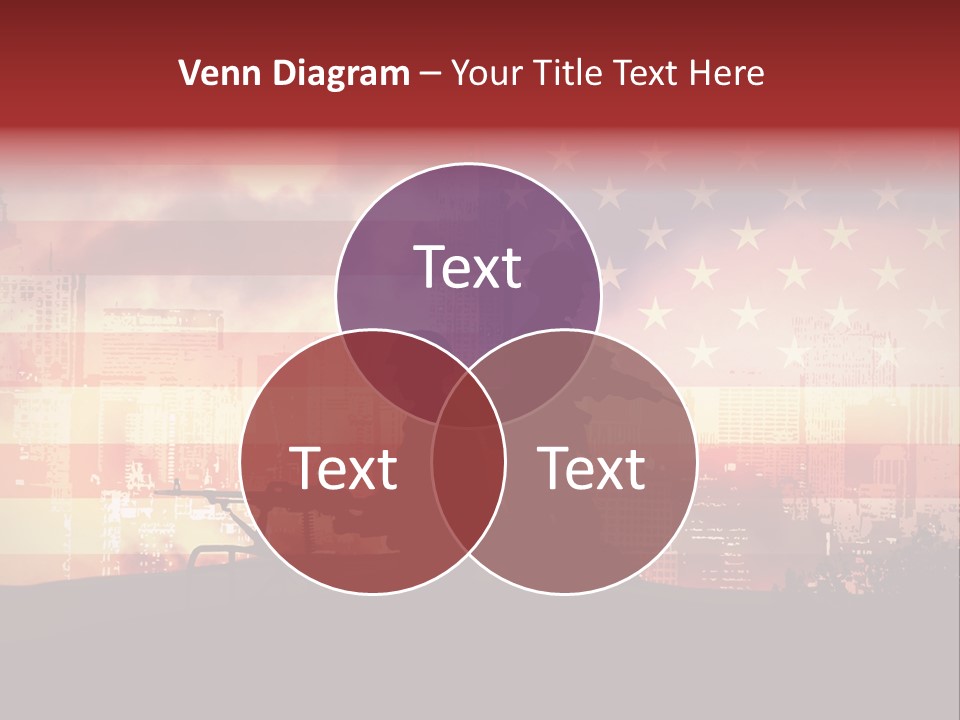 Two Soldiers With Guns In Front Of An American Flag PowerPoint Template