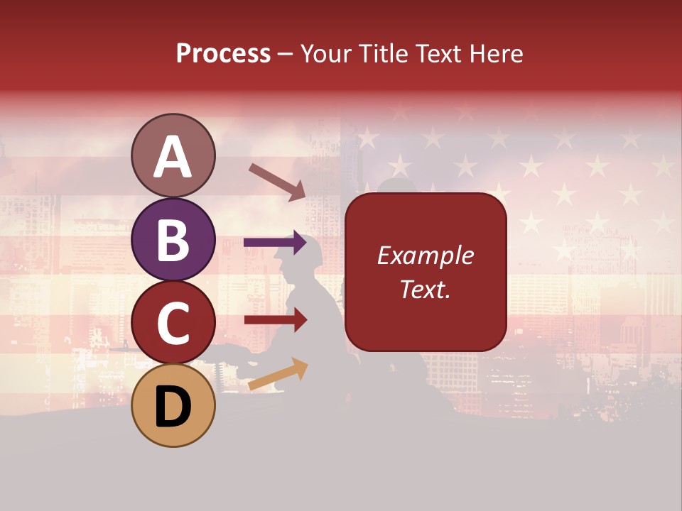 Two Soldiers With Guns In Front Of An American Flag PowerPoint Template