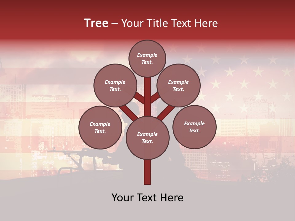 Two Soldiers With Guns In Front Of An American Flag PowerPoint Template