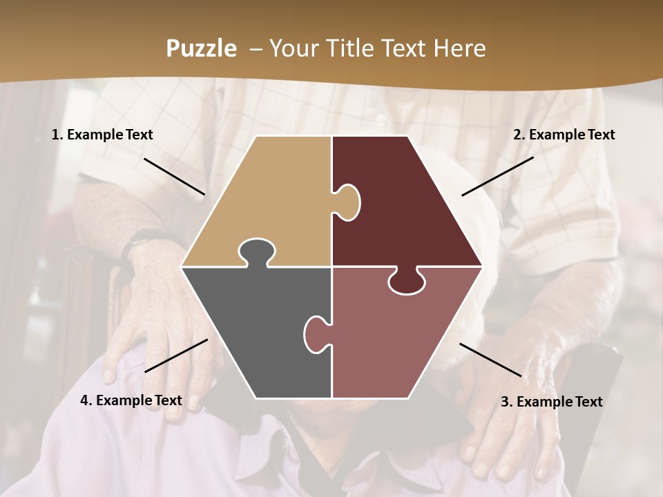 An Elderly Man Sitting In A Wheel Chair Next To A Woman PowerPoint Template