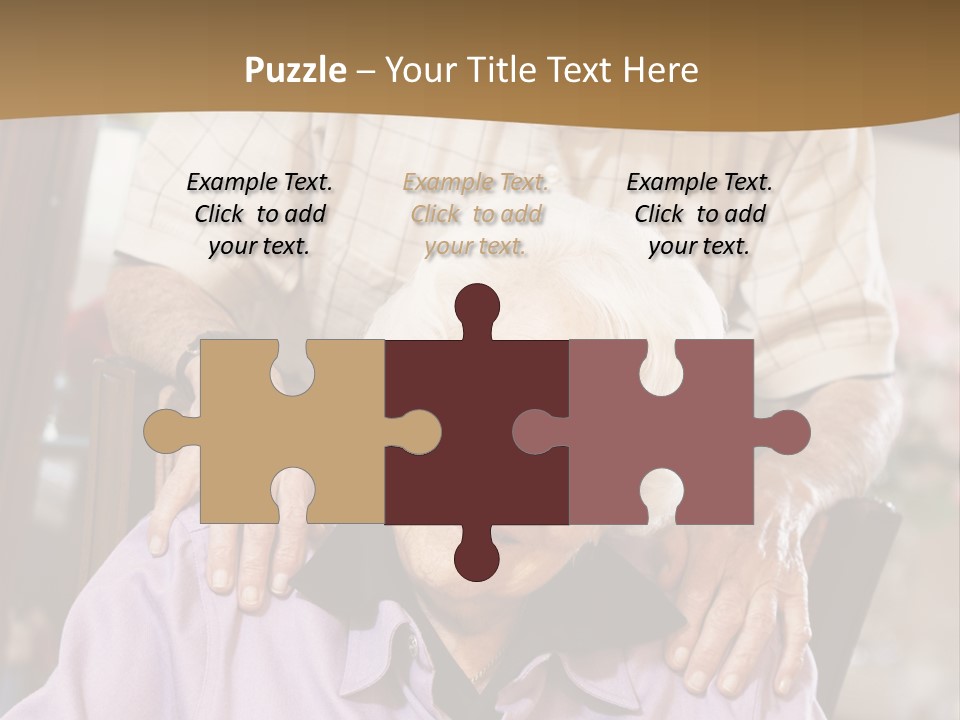 An Elderly Man Sitting In A Wheel Chair Next To A Woman PowerPoint Template