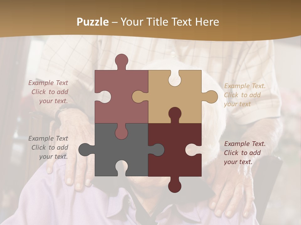 An Elderly Man Sitting In A Wheel Chair Next To A Woman PowerPoint Template