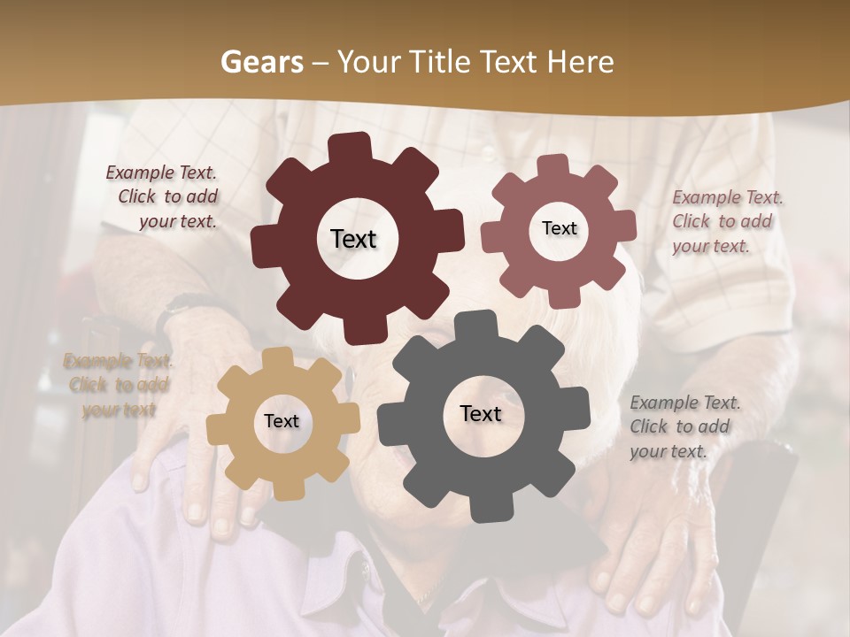 An Elderly Man Sitting In A Wheel Chair Next To A Woman PowerPoint Template