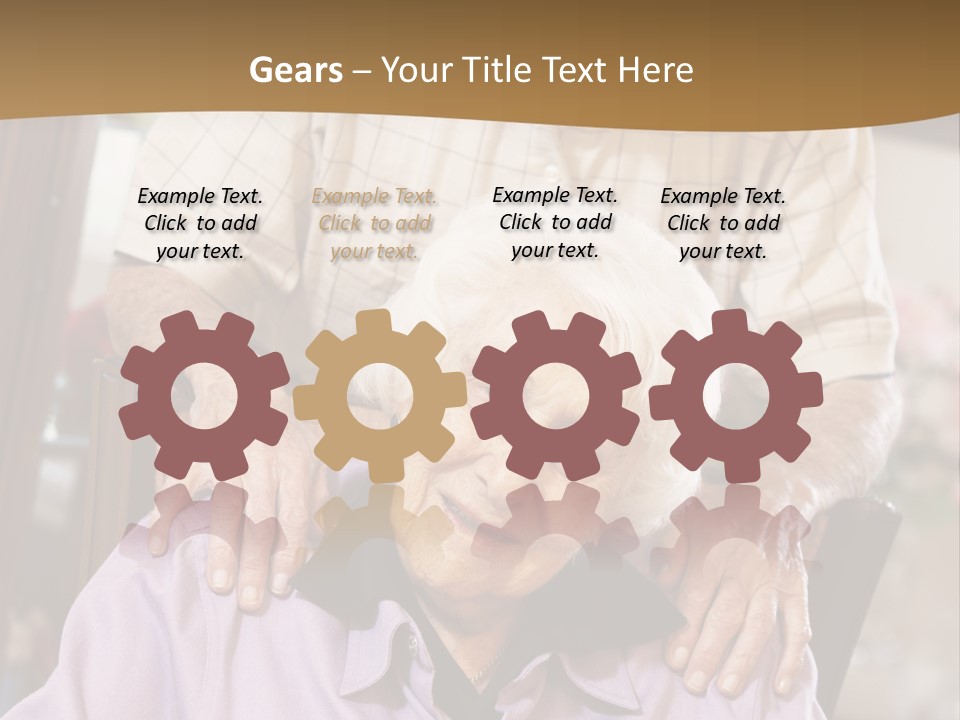 An Elderly Man Sitting In A Wheel Chair Next To A Woman PowerPoint Template