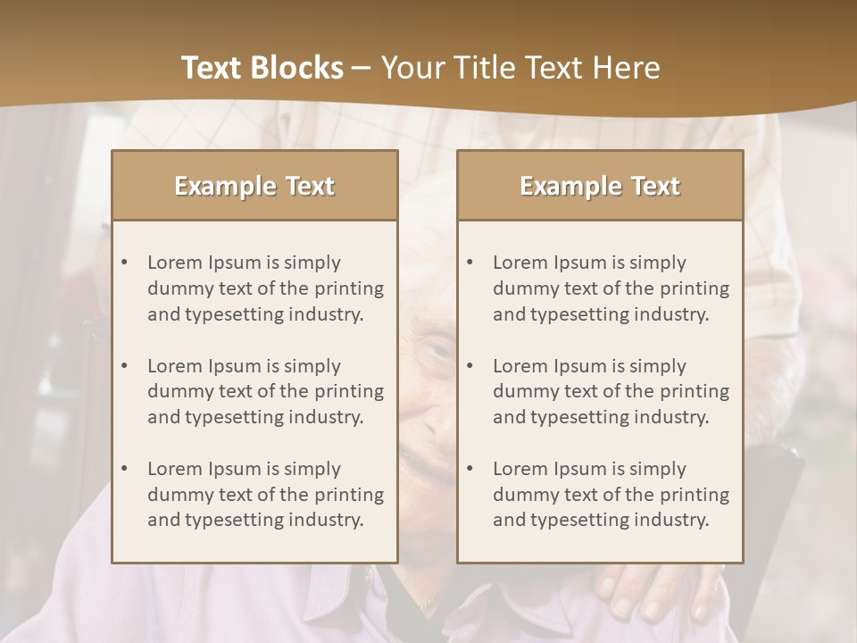 An Elderly Man Sitting In A Wheel Chair Next To A Woman PowerPoint Template