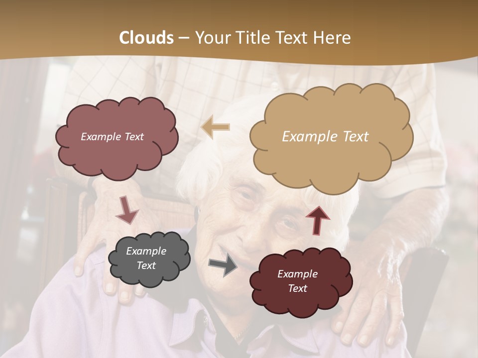 An Elderly Man Sitting In A Wheel Chair Next To A Woman PowerPoint Template